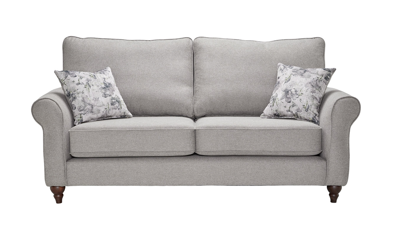 Heritage 3 Seater Sofa In Reform Mink Fabric With Victoria Hunter Scatter